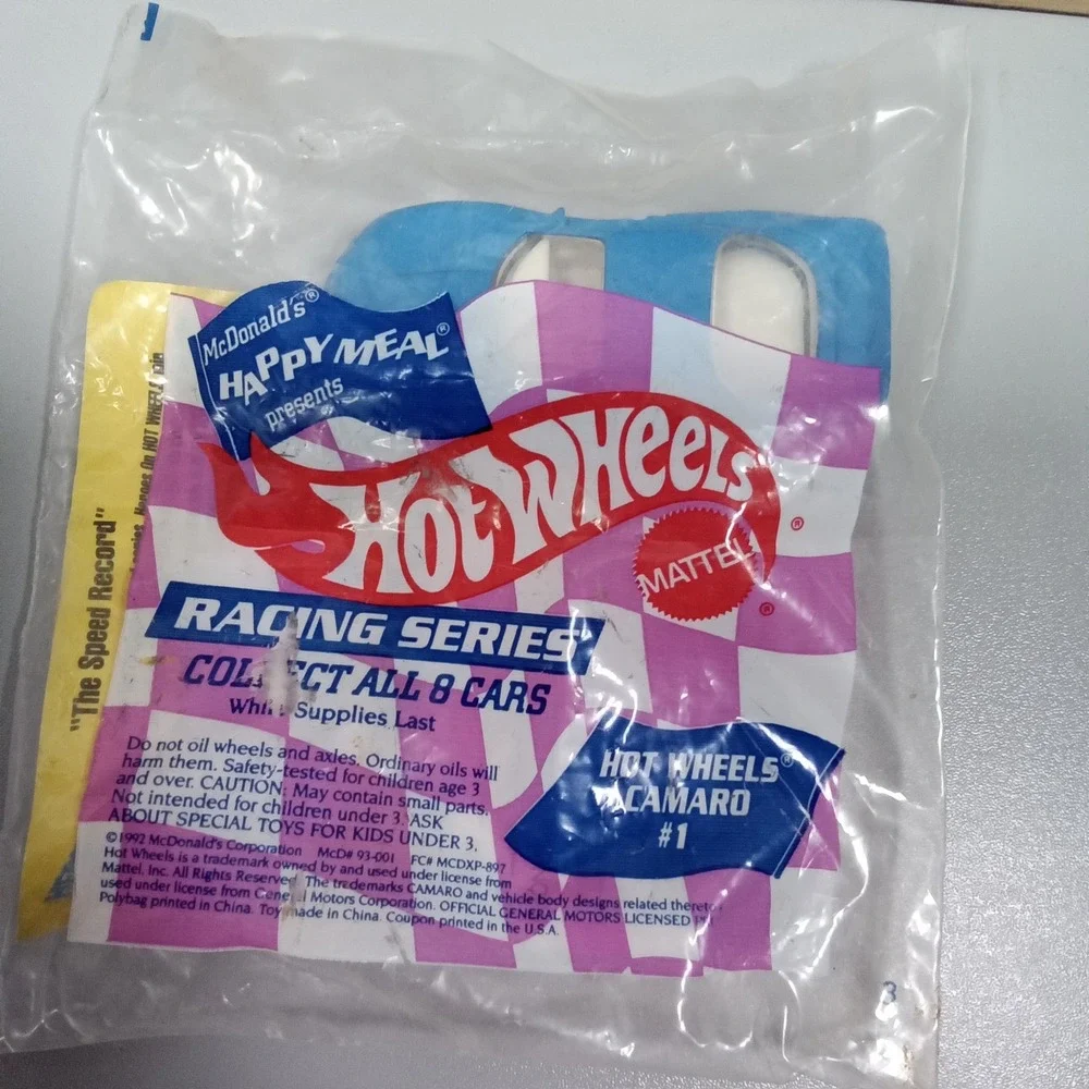 Vintage 1992 McDonald's Happy Meal Hot Wheels Racing Series Camaro #1 Sealed